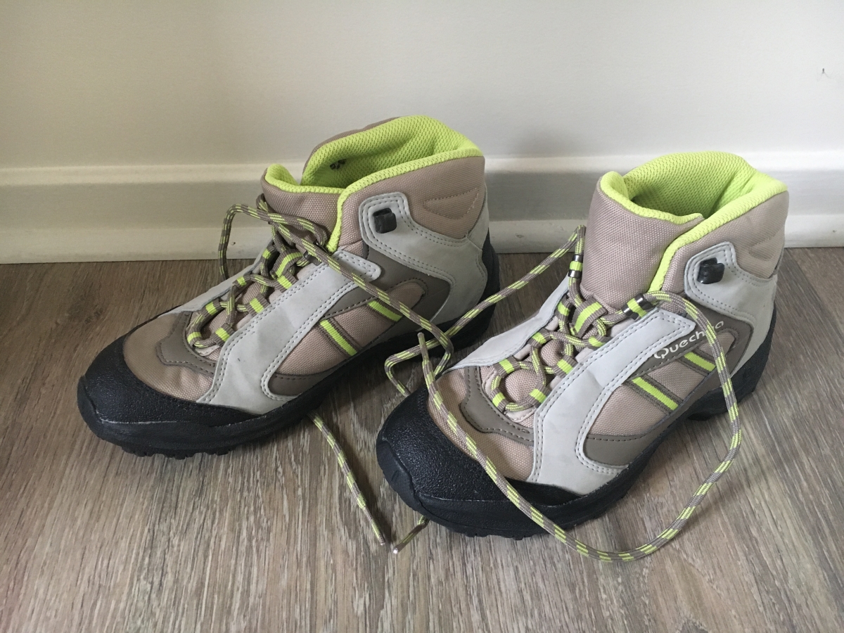 Chaussures imperméables de randonnée enfant lacet CROSSROCK MID grises 35-38  - Decathlon