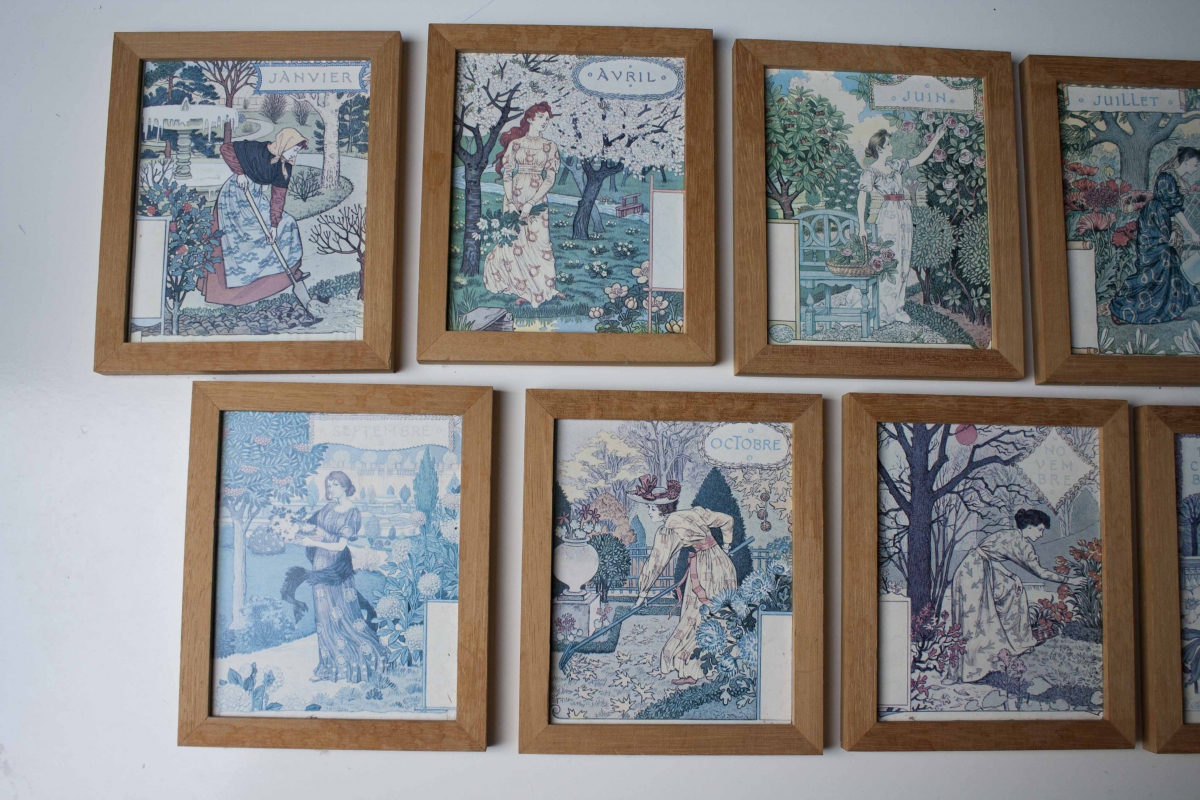 9 cadres illustrations art nouveau Luckyfind