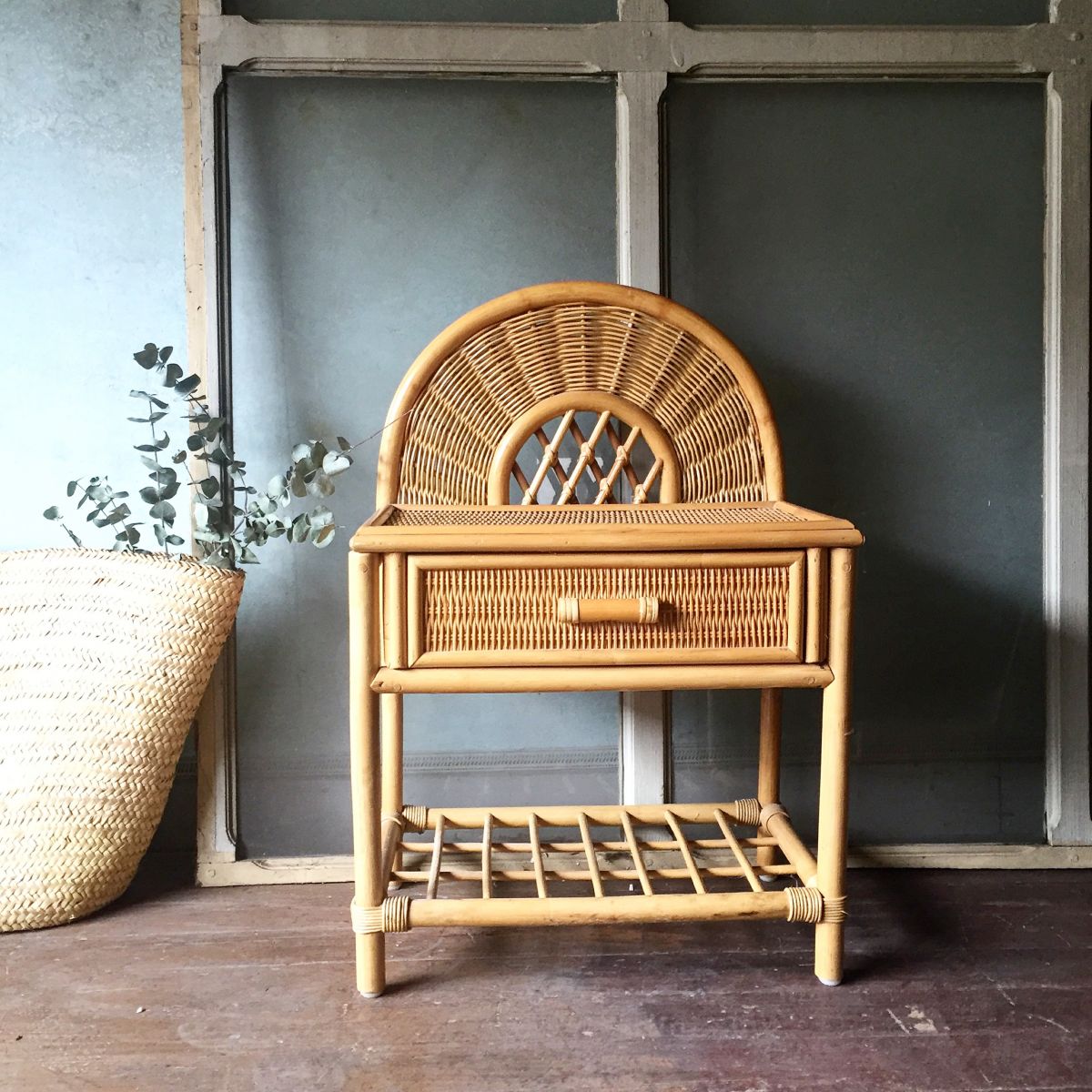Table D'appoint / Tabouret En Rotin Kubu Lucca | 47x49x49 Cm, Plateau 36x47 Cm – Design Naturel, Polyvalent, Résistant Aux Intempéries