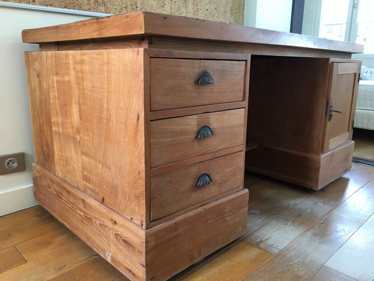 Bureau teck massif  Bureaux en bois original