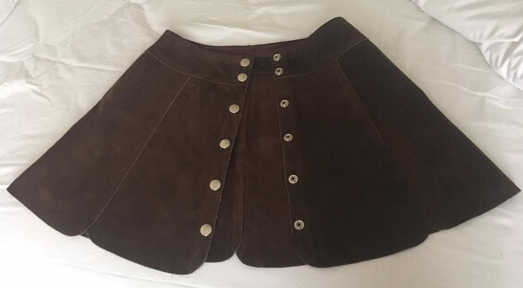 Jupe en daim marron 36 vintage 70 s