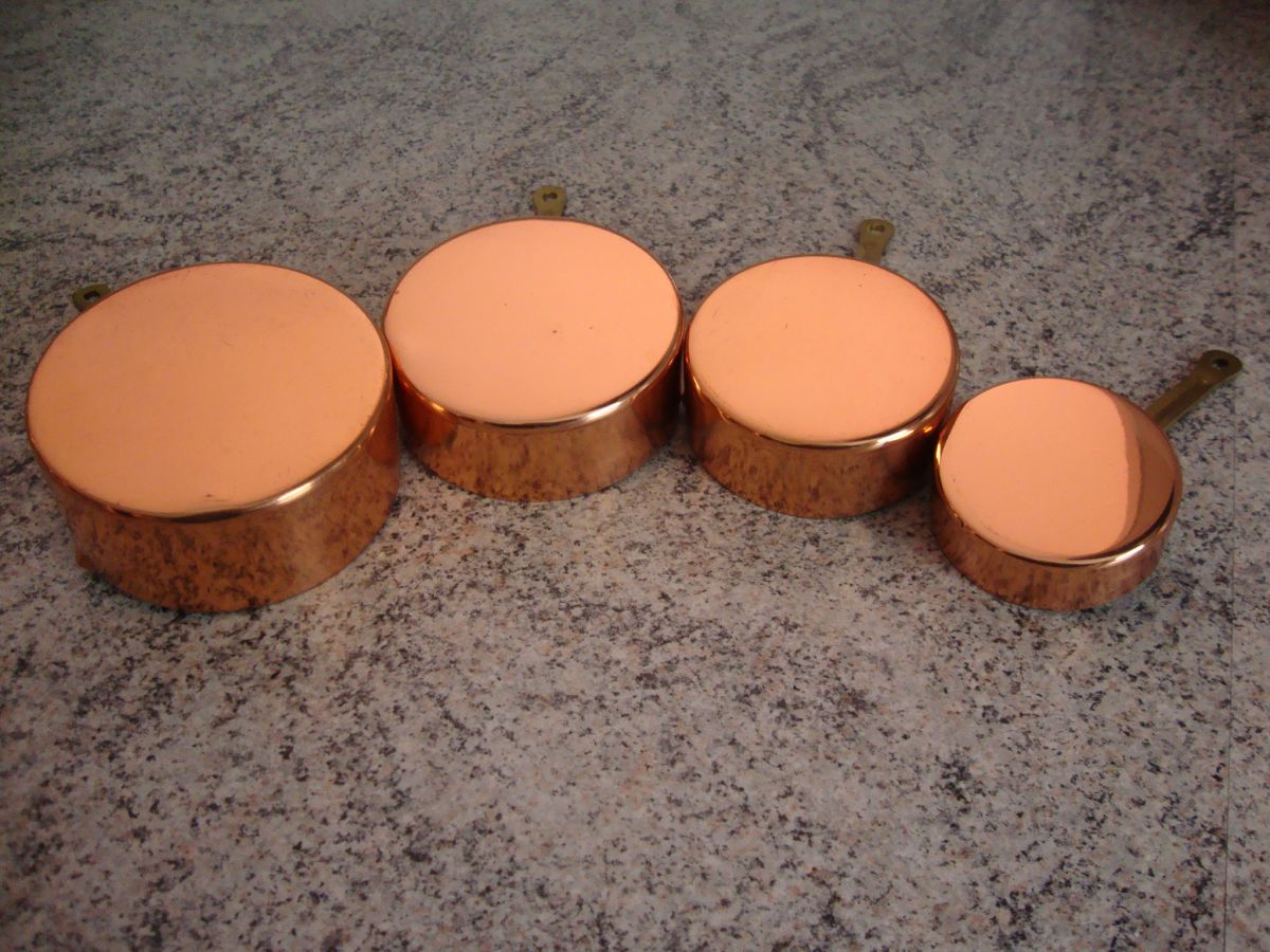 LOT DE 4 MINI CASSEROLES EN CUIVRE Luckyfind