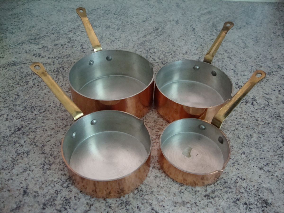 LOT DE 4 MINI CASSEROLES EN CUIVRE Luckyfind