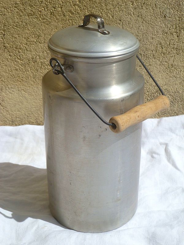 Ancien bidon à lait 20 Litres, En aluminium, FR