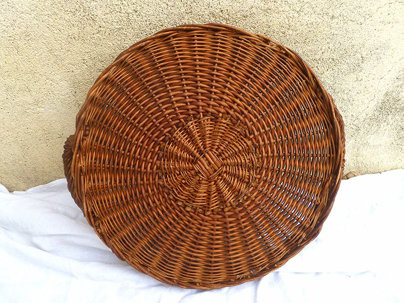 Plateau En Osier Tressé 26x6 Cm - Panier De Service Pour Biscuits, Fruits, Déco Rustique