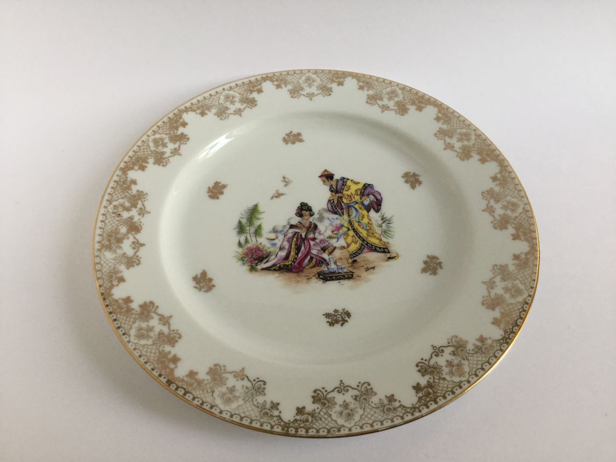 Lot de 2 assiettes porcelaine de Limoges NANKIN Luckyfind