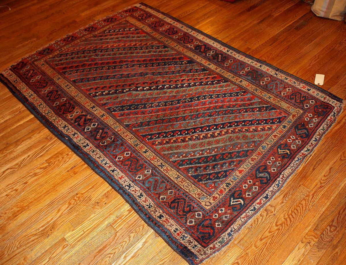  Tapis  ancien Oriental  fait main 1B97 Luckyfind