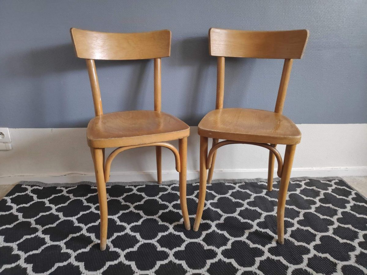 chaises de bistrot en bois courbé verni vintage – Luckyfind