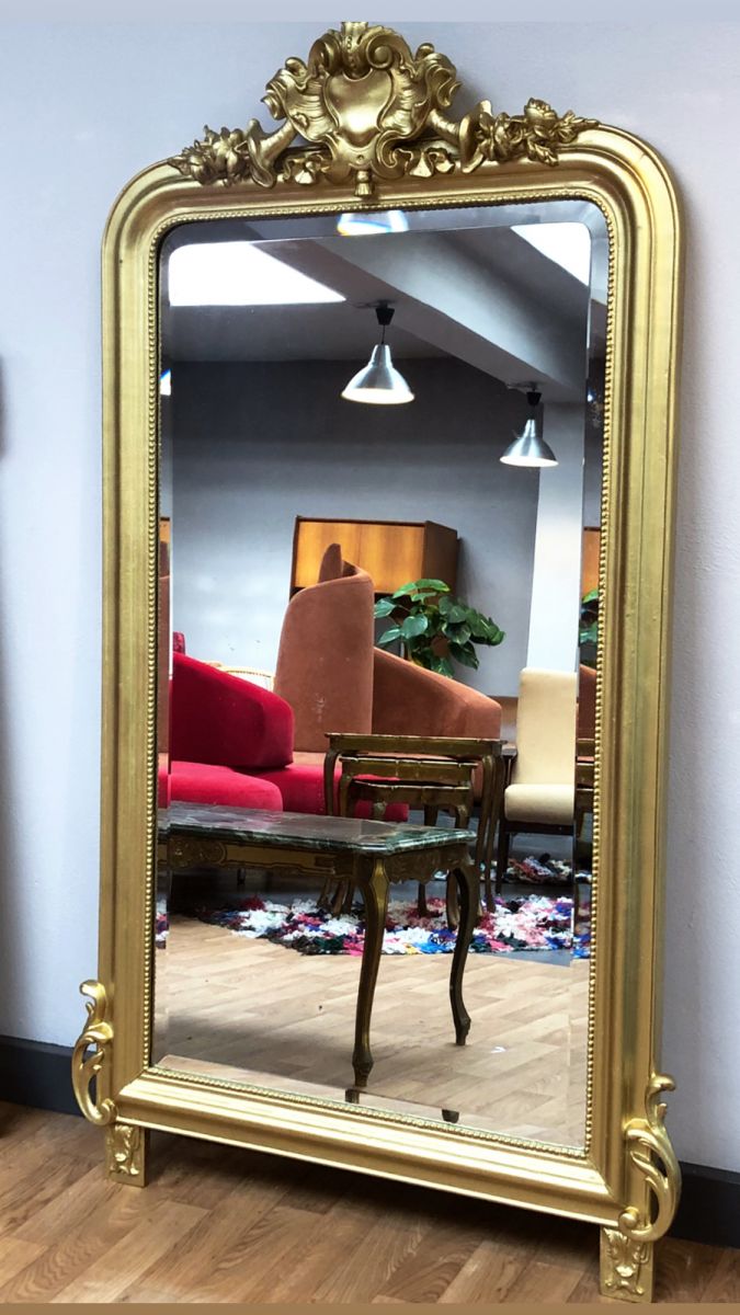 Grand Miroir ancien doré d’époque Louis Philippe – Luckyfind