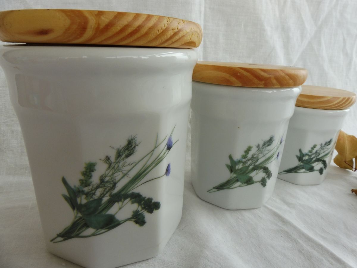 Lot 3 pot confiture ou conservation en porcelaine