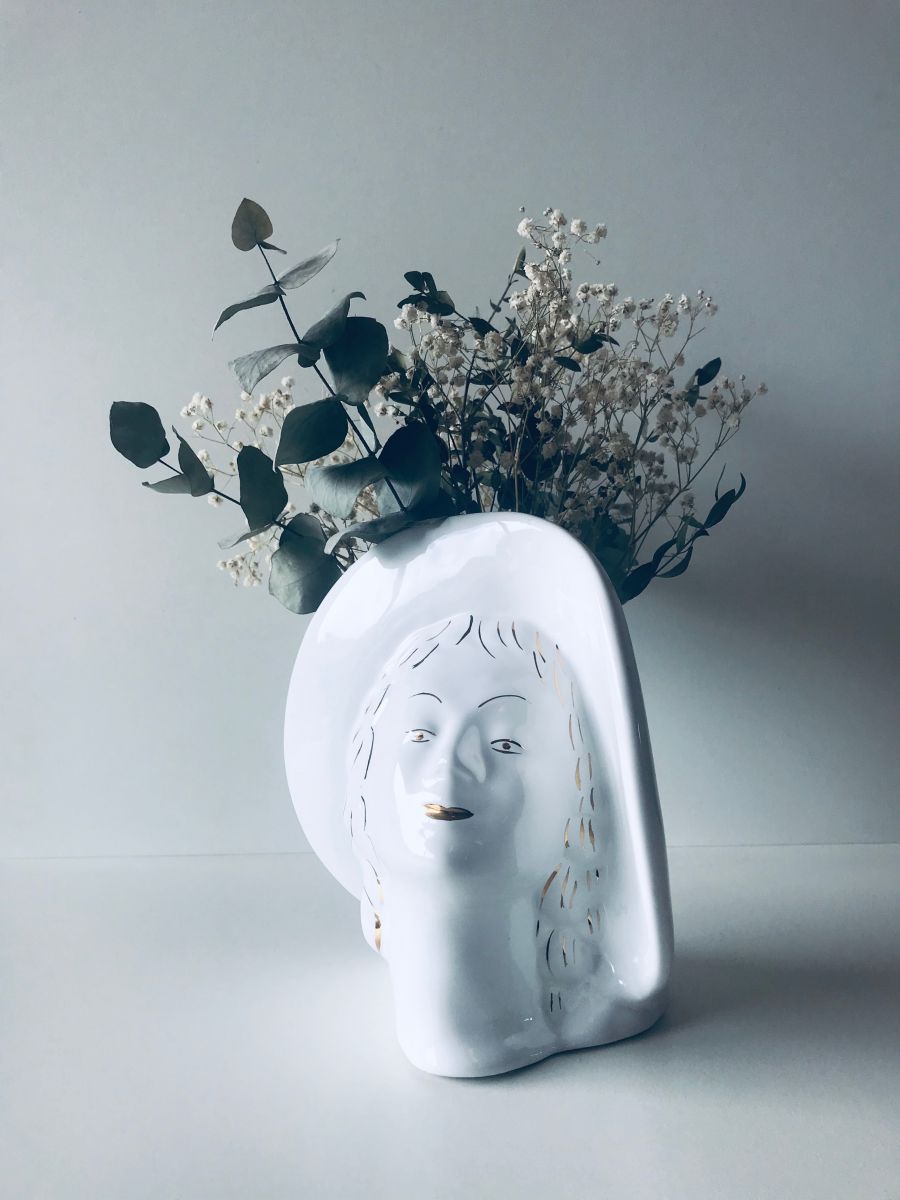 Vase visage en céramique Luckyfind