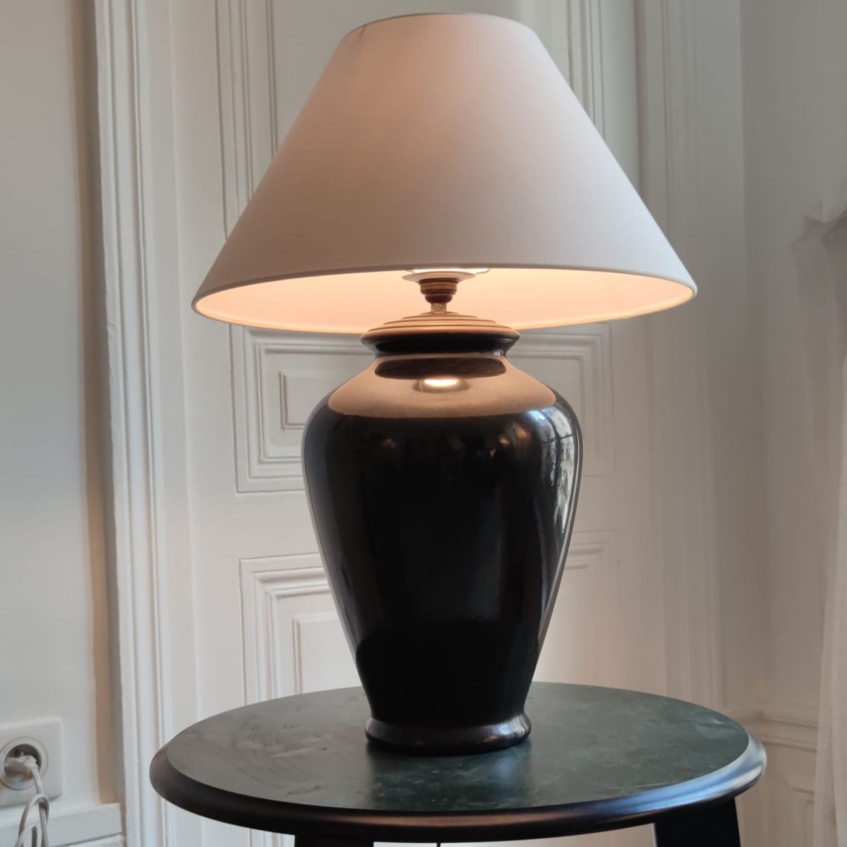 Melancholie dubbele schroef Lampe céramique noire ancienne – Luckyfind