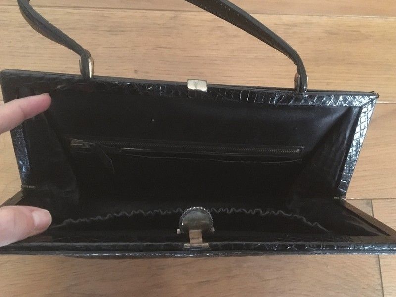 Sac main Vintage cuir de crocodile ann es 50 60