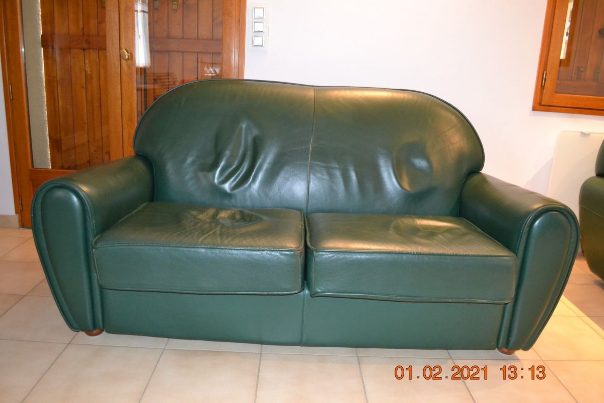Canapé cuir 2pl et demi +2 Fauteuils 1pl Cinna - Luckyfind