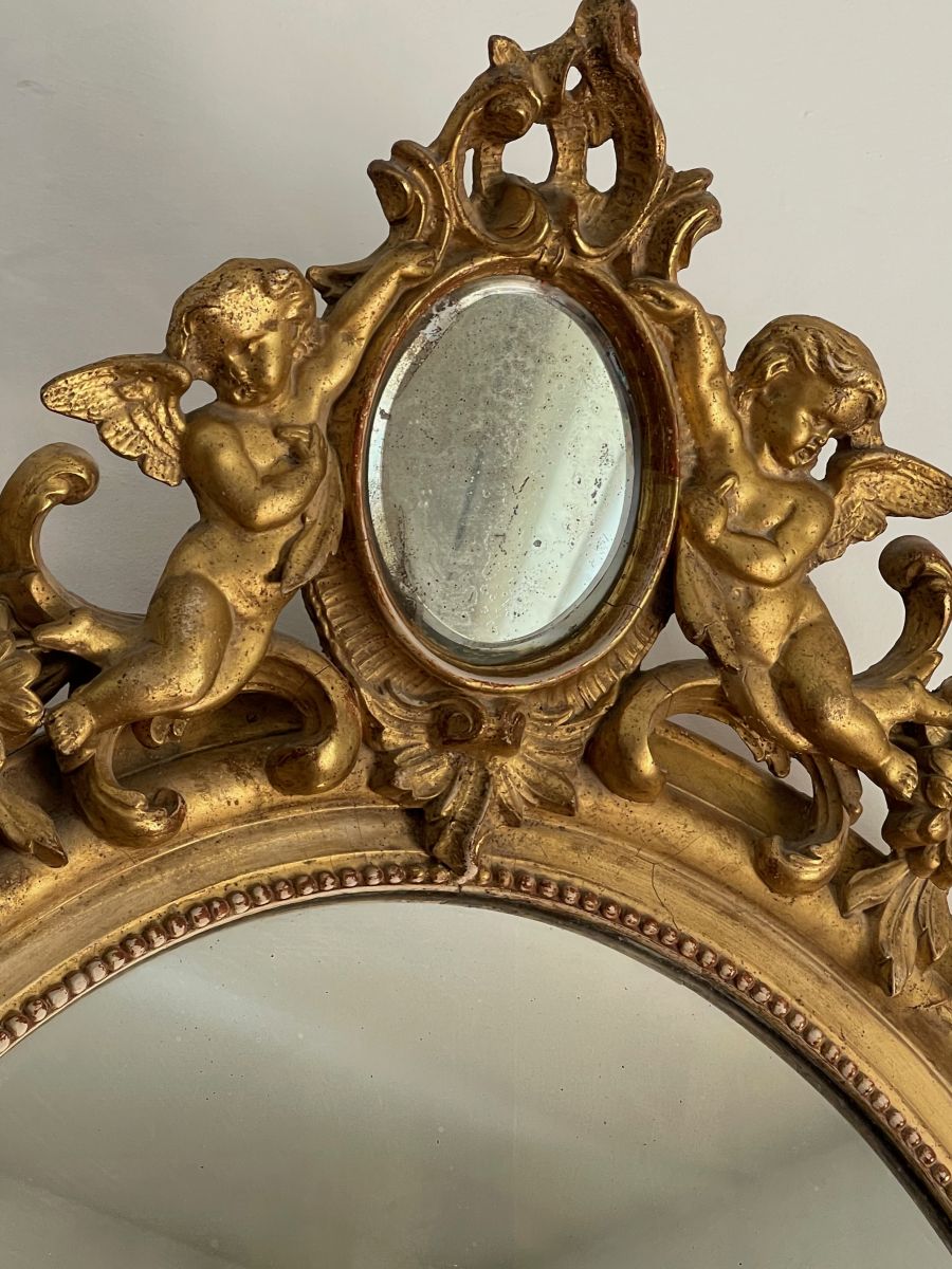 Miroir médaillon napoléon empire art nouveau fait main déco PN France N2273 