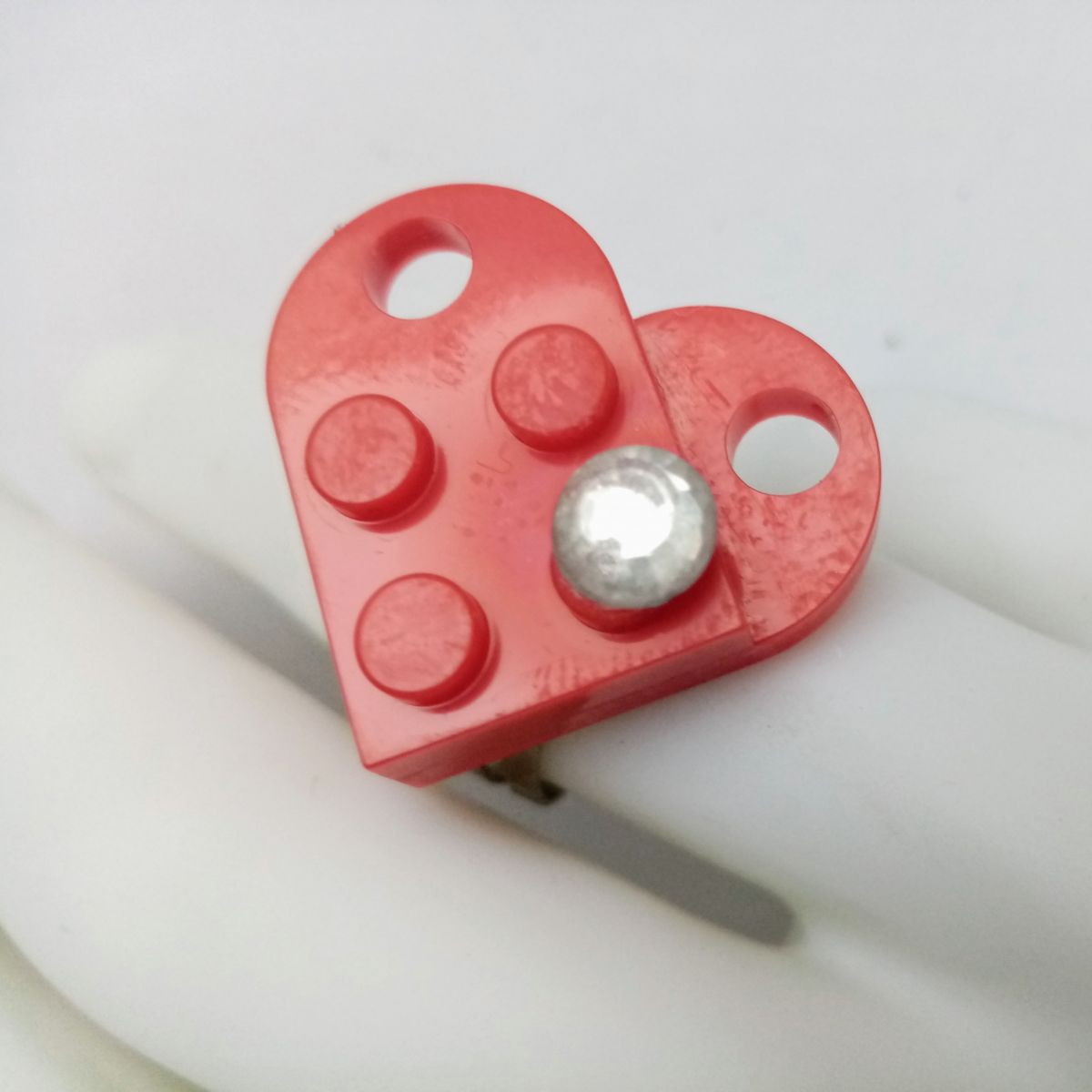 Bague Lego cœur noir ou rouge , anneau réglable – Luckyfind