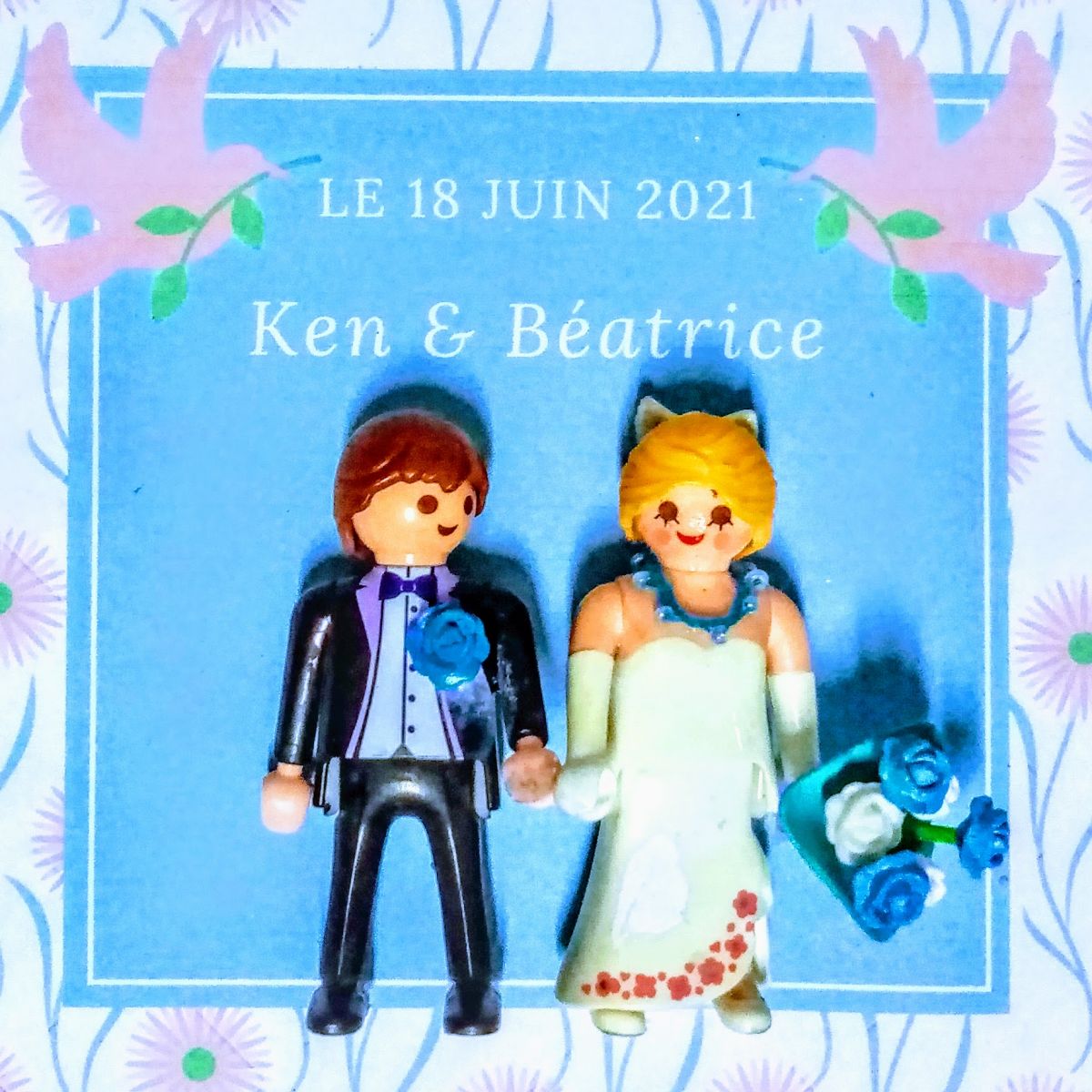 Cadre Playmobil, mariage, noms, date, personnalisable – Luckyfind
