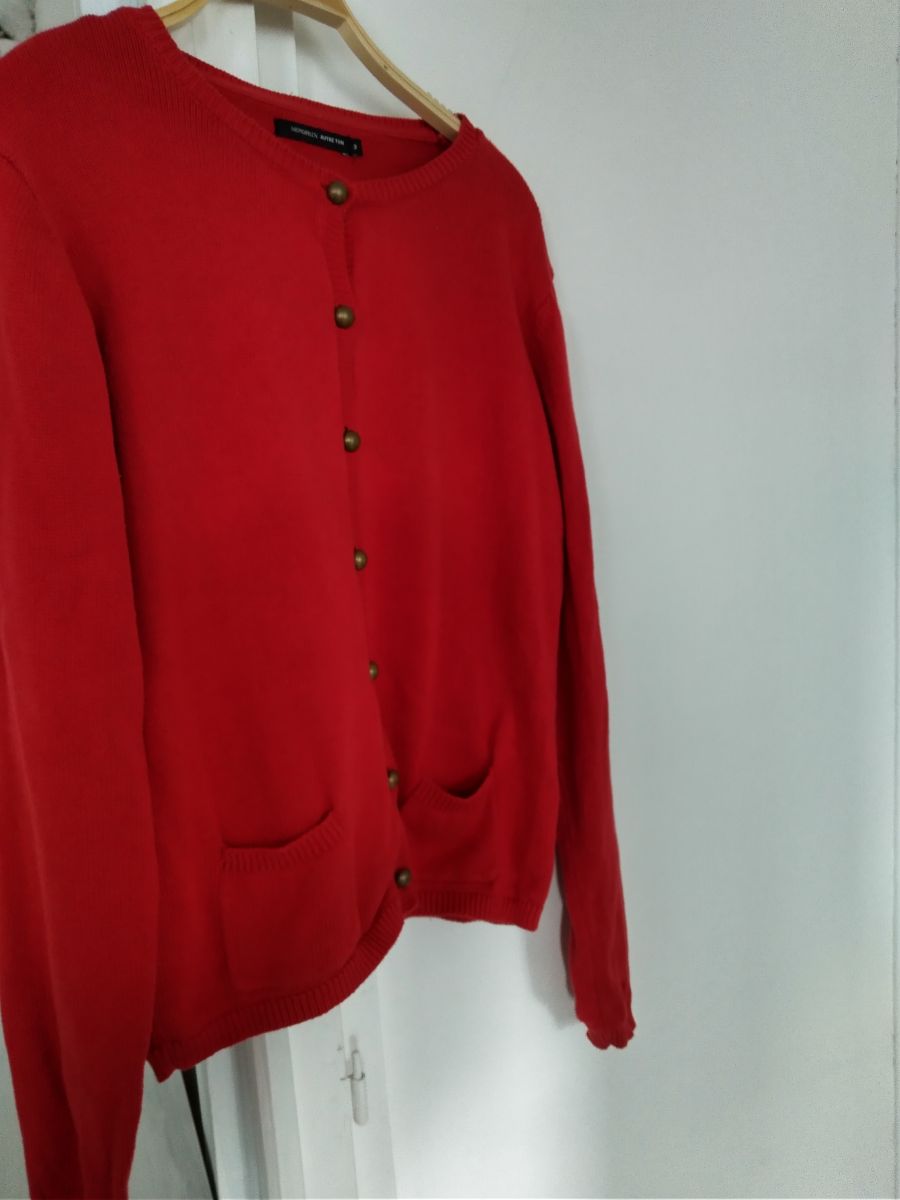 Gilet veste cardigan en maille rouge femme taille 40 – Luckyfind