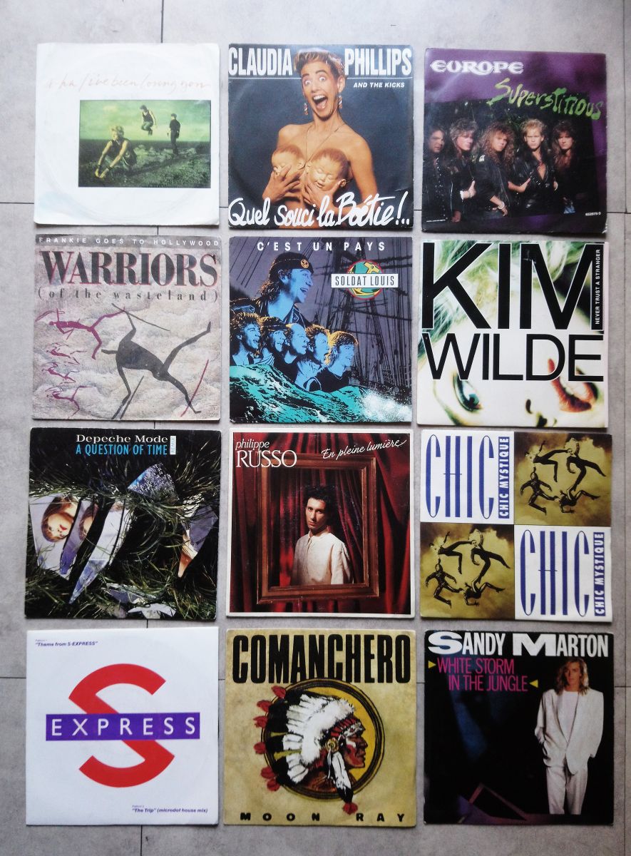 Lot de 23 disques vinyles 45 tours des années 80 – Luckyfind