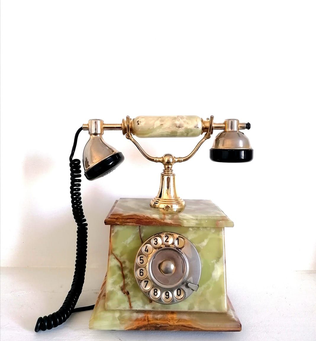 Vieux Téléphone Vintage Dessin Animé Classique Téléphone Rotatif