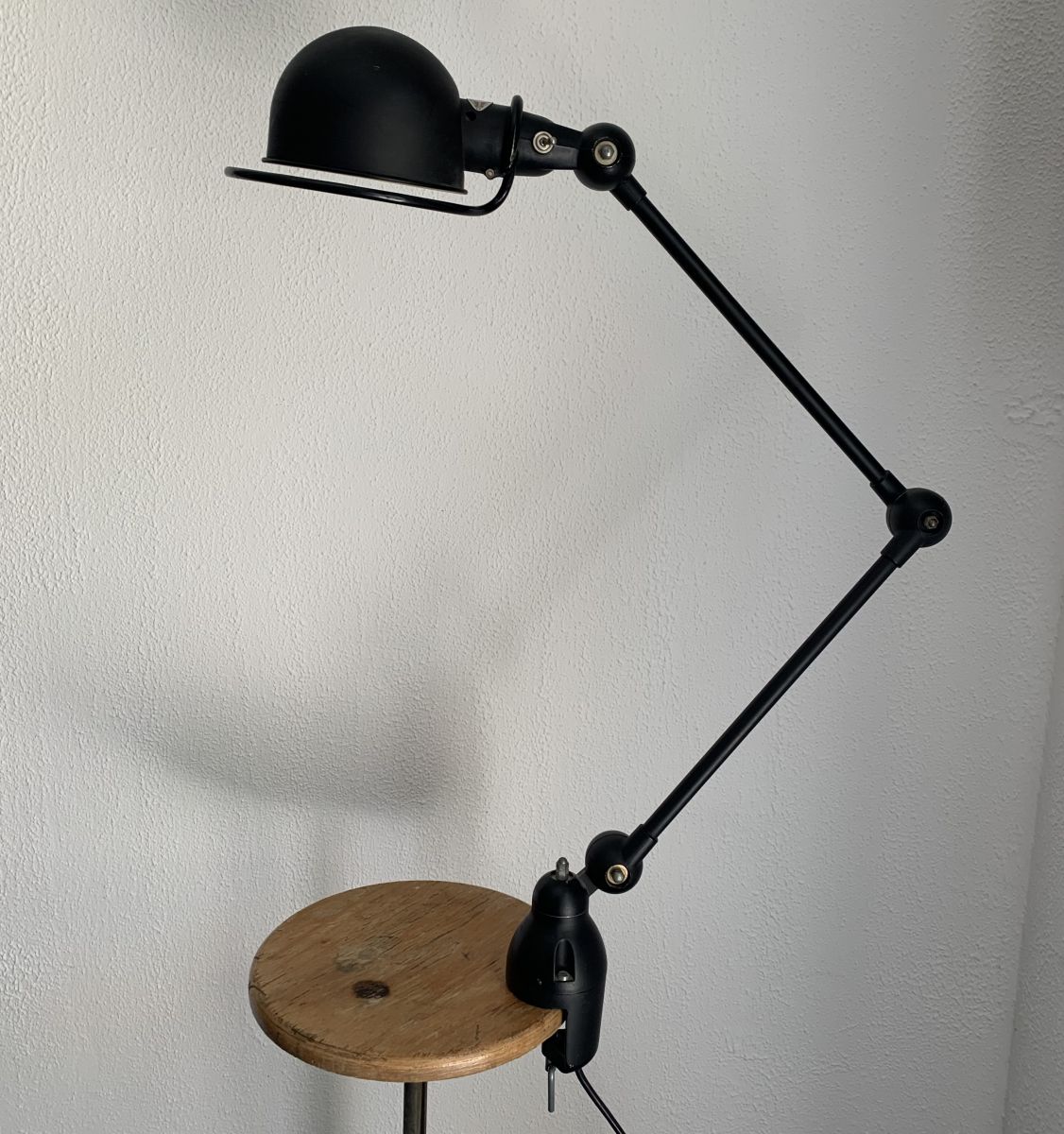 Lampe vintage 1960 Jielde 2 bras noire mat d'origine - 100 c 