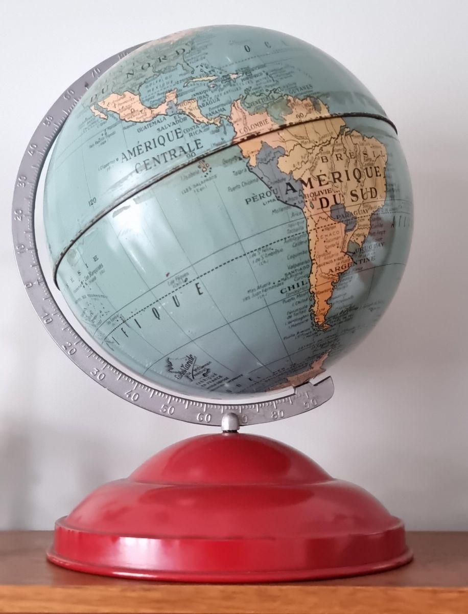 Globe terrestre Antique années 60