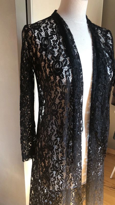 Magnifique Veste Longue En Dentelle Noir Luckyfind Magnifique Veste Longue En Dentelle Noir Luckyfind