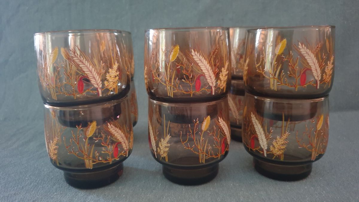 Verres fumes decor de ble Luckyfind