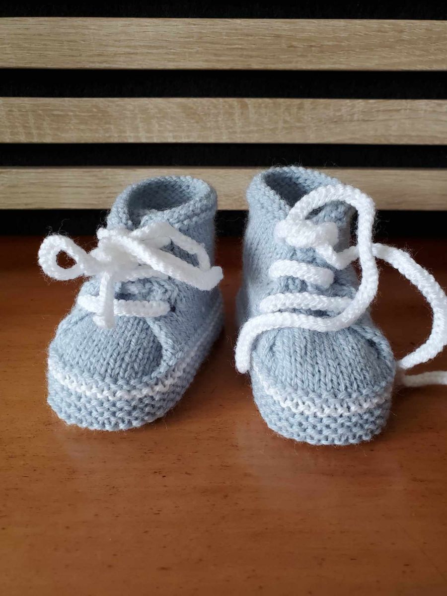 Chaussons baskets pour bébé, laine layette, tricot fait main – Luckyfind