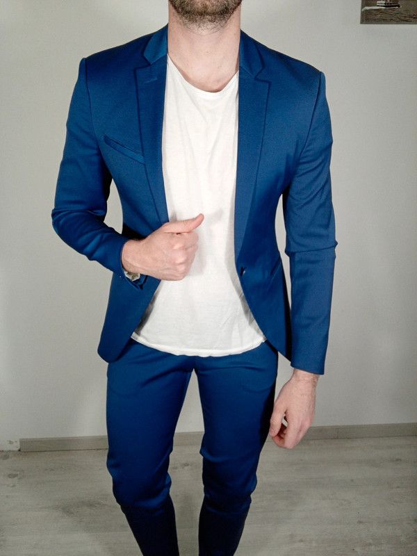 Magnifique costume homme zara bleu taille 46 veste 38 pantal Luckyfind