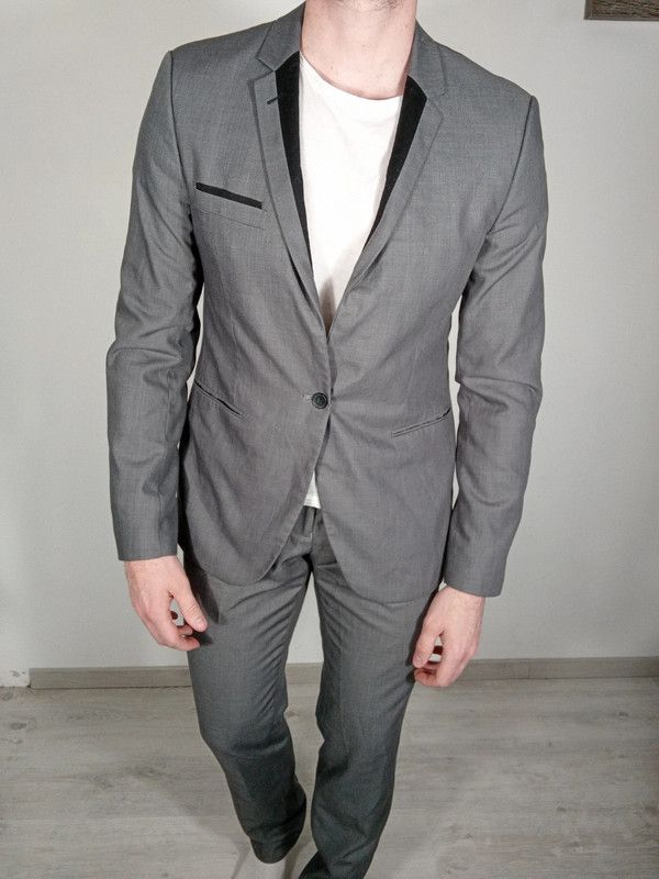 Tres beau costume gris homme jules slim taille 52 veste 42 p