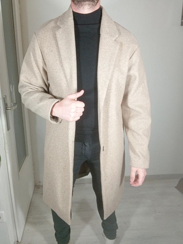 Manteau long beige homme hotsell