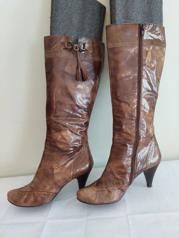 50C Manas Lea Foscati belles bottes brunes tout cuir 41 Luckyfind