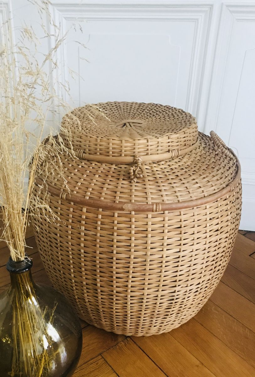 Get Goods Panier En Osier 20 Cm De Diamètre - Bambou Tressé - Panier De Rangement Pour Cuisine