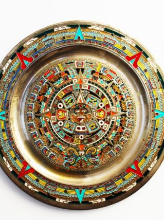 Calendrier Maya métal peint