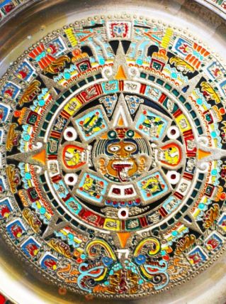 Calendrier Maya métal peint
