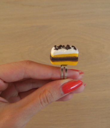 bague fantaisie reglable fimo biscuit
