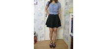 Crop top neuf haut court carreaux bleu blanc T36