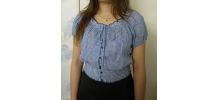 Crop top neuf haut court carreaux bleu blanc T36