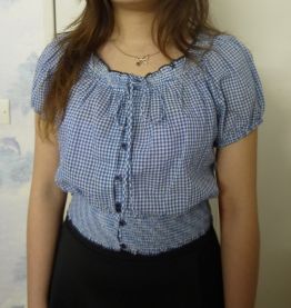 Crop top neuf haut court carreaux bleu blanc T36