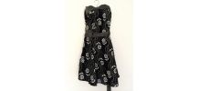 Robe bustier noire et blanche à fleurs