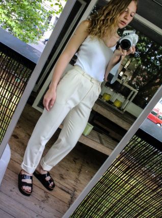 pantalon taille haute laine t36