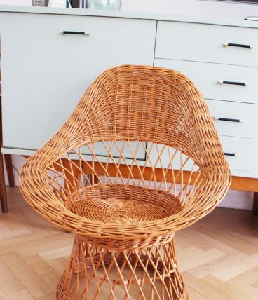 Fauteuil en osier vintage pas cher 