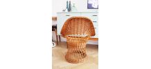 Fauteuil en osier vintage pas cher 