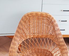 Fauteuil en osier vintage pas cher 
