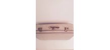 Grande Valise rigide vintage beige et camel