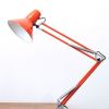 Lampe de bureau en fer orange vintage