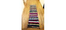 Tapis boucherouite de couloir multicolore réversible