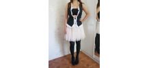 Gilet veste barman volant noir blanc T36