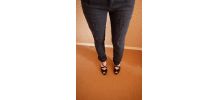 Jean skinny slim destroy sequin noir T38